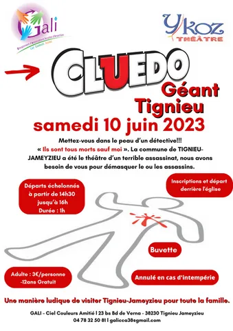 Affiche du Cluedo de l'association Gali